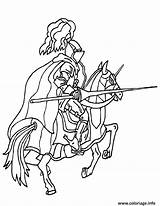 Chevalier Coloriage Cavallo Equipement Coloriages Imprimer Jousting Cavalli Chevaliers Caballero sketch template
