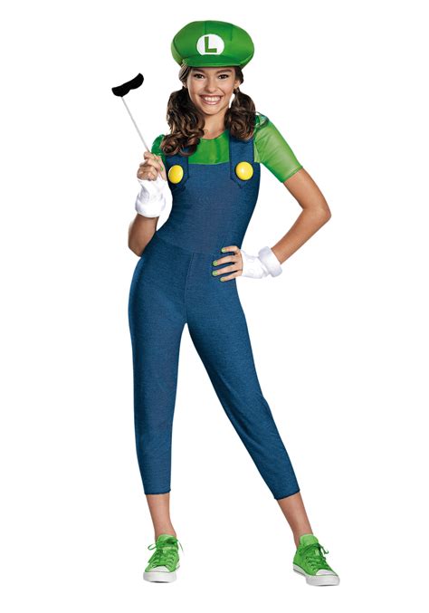 Tween Girls Luigi Costume Video Game Costume For Girls