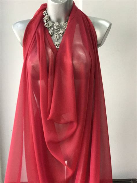 silk chiffon fabric  tone red semi opaque cm wide bodikian textiles