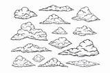 Cloud Clouds Outline Sketch Sky Cloudscape Sketching Vint Drawn Hand Thehungryjpeg sketch template