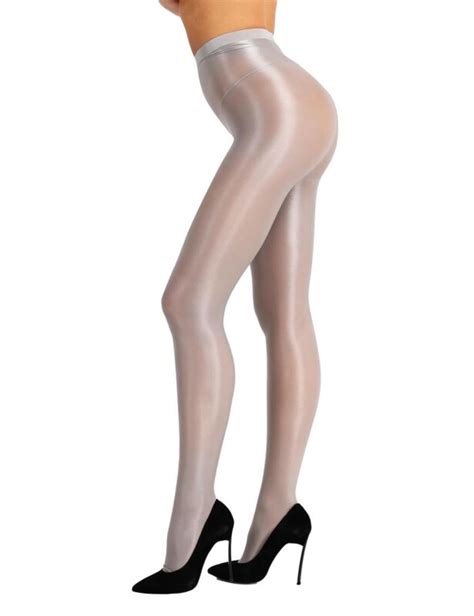 sexy 70d womens sheer shiny oil ultra shimmer tights footed stockings