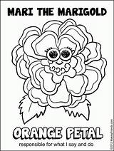 Coloring Petal Girl Daisy Scout Scouts Orange Mari Pages Marigold Responsible Petals Sheet Printables Makingfriends Lupine Print Say Flower Do sketch template