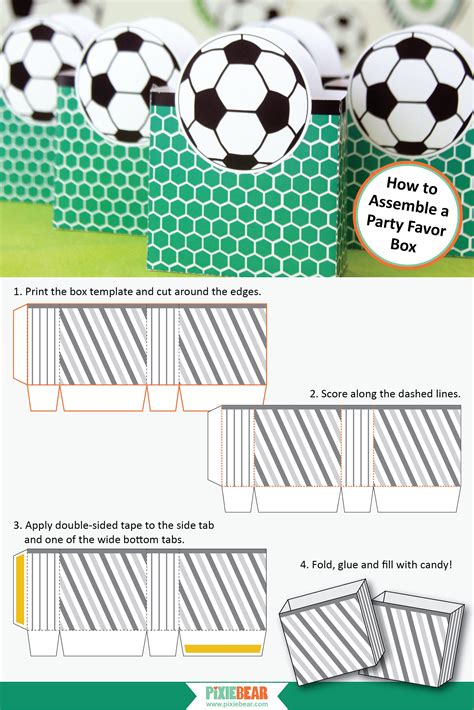 soccer favor boxes printable favor bags   soccer etsy