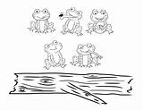 Frogs Speckled Little Five Frog Printable Coloring Green Pages Log Template Activities Sitting Bust Crayons Preschool Printables Kindergarten Eating Craft sketch template