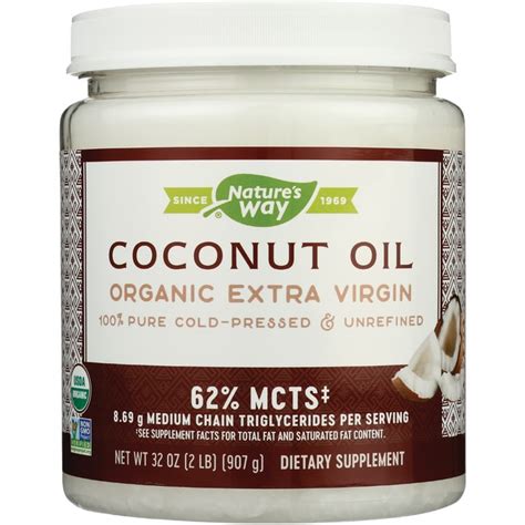 Nature S Way Organic Extra Virgin Coconut Oil 32 Oz Solid Oil Swanson