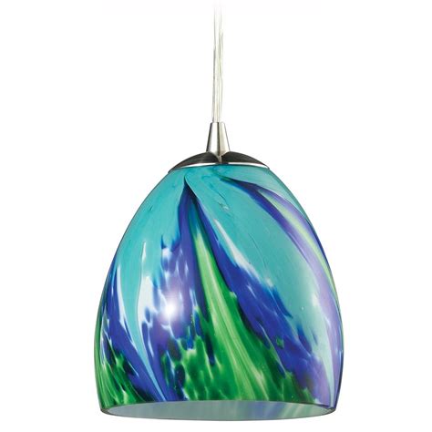 mini pendant light with blue glass 31445 1tb destination lighting