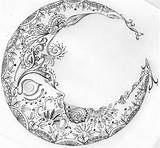 Moon Coloring Pages Adult Drawing Mandala Sun Printable Celestial Tattoo Glyph Stars Face Dragon Book Deviantart Got Really Into Visit sketch template