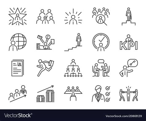 career path icon set royalty  vector image