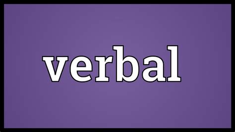 verbal meaning youtube