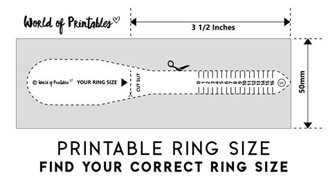 printable ring sizer strip customize  print