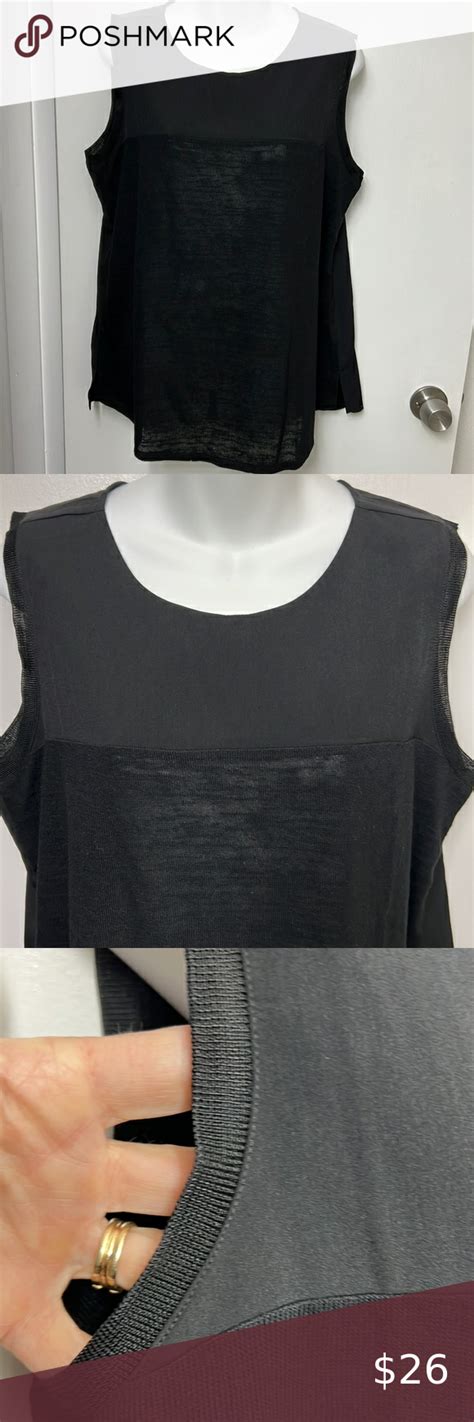 sanctuary black sleeveless top polyester  top  knit  front