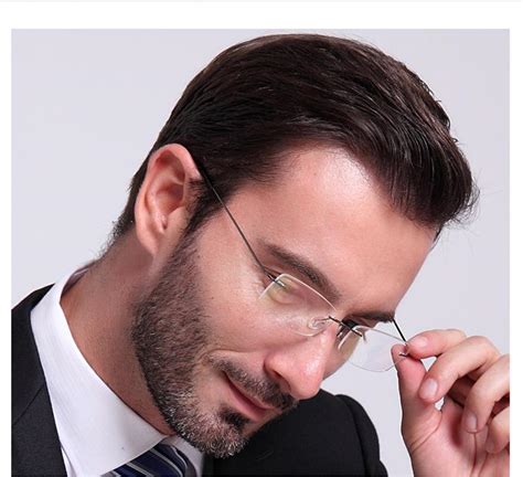 2021 men glasses frame rimless eyeglasses optical brand designer