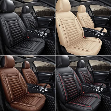 universal deluxe pu leather 5 seats car seat cover front rear cushion