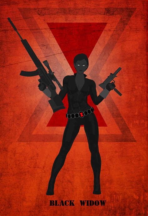 Black Widow Poster Superheroes Minimalist Avenger Superhero Etsy