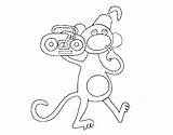 Circus Monkey Coloring Coloringcrew Print sketch template