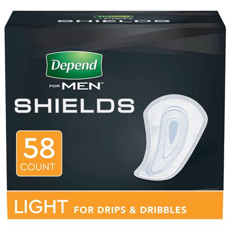 depend incontinence shields pads  men light absorbency  count
