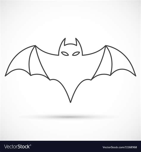 bat outline icon royalty  vector image vectorstock