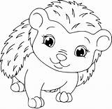 Hedgehog Coloring Pages Cute Hedgehogs Cartoon Porcupines Drawing Baby Realistic Template Getdrawings Coloringbay sketch template
