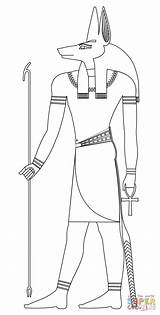 Coloring Anubis Pages Drawing Printable sketch template