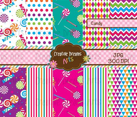 candy digital paper pack instant