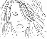 Lovato Demi sketch template