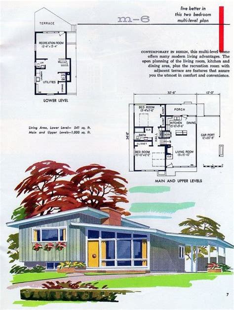 google  pinterestcom vintage house plans mid century modern house plans