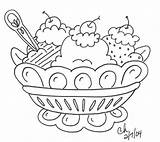 Coloring Pages Ice Cream Dessert Sundae Banana Split Printable Drawing Queen Redwork Dairy Shop Color Print Stitch Logo Scoops Desserts sketch template