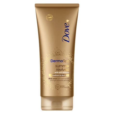 dove derma spa gradual  tan body lotion summer revive shimmer ml