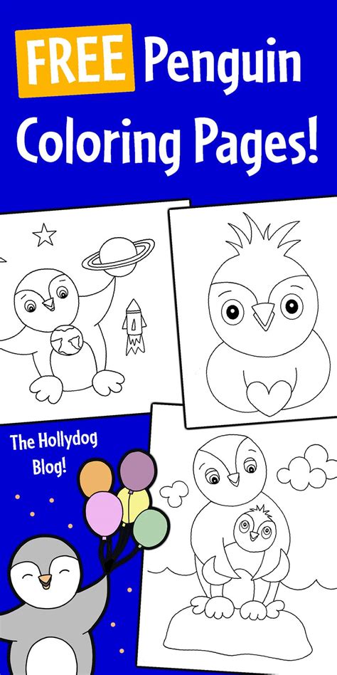 penguin coloring pages  hollydog blog