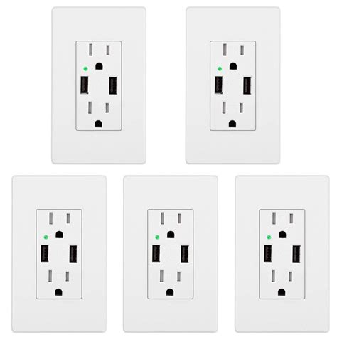 pack bestten usb receptacle outlets  dual usb charging ports