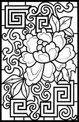 Flowers Coloring Pages Flower Asian Color Sheets Adult Adults Mandala sketch template
