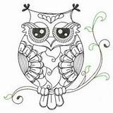 Blackwork Owls sketch template