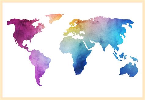 colored world map printable