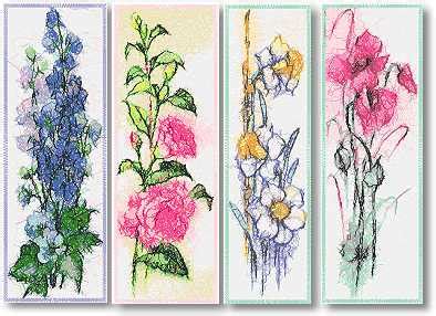 advanced embroidery designs flower bookmark set