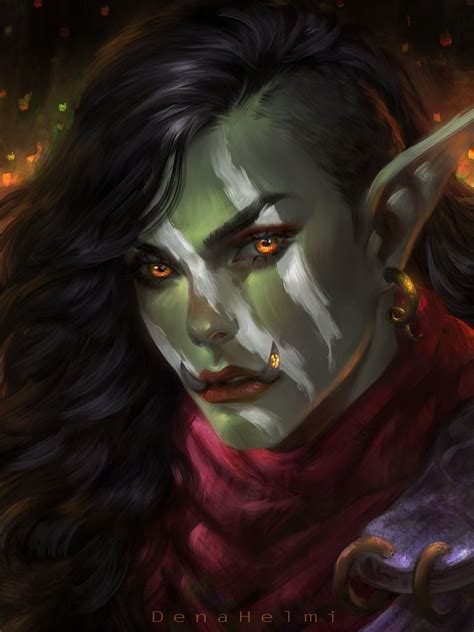 Katya Rogmesh Female Orc Character Art Dungeons And Dragons Characters