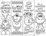 Bookmarks Coloring Book Monster Cute Kids Books Reading Markers Boy Drawings Printable Bookmark Boys Template Pages Print Doodle Etsy Set sketch template