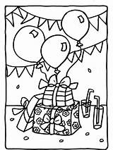 Verjaardag Kleurplaten Kleurplaat Papa Cadeautjes Opa Jarig Juf Slingers Oma Volwassenen Vader Uitprinten Balonnen Feest Handborduurpatronen Getrouwd Downloaden Ballonnen Taart sketch template
