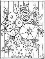 Primitive Pages Coloring Hooking Rug Gerard Karla Craft Floral Patterns Folk Pattern Paper Getcolorings Ebay Embroidery Sold sketch template
