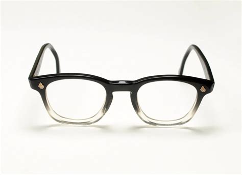 vintage 50s 60s eyeglasses wayfarer glasses black clear plastic fade