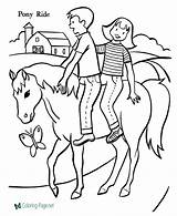Horse Coloring Girl Pages Riding Color Getcolorings Printable Boy sketch template