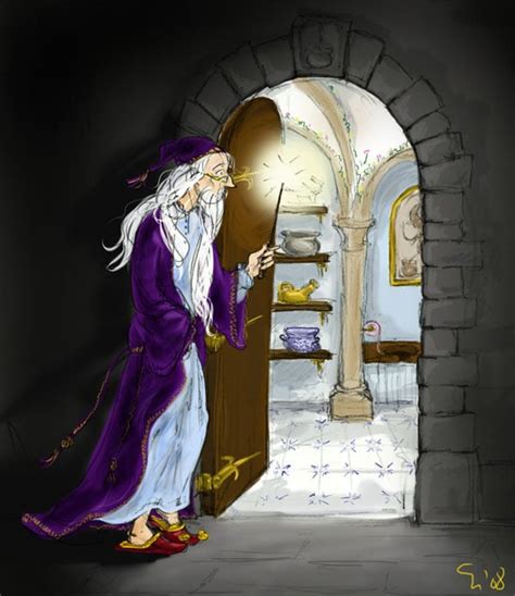 dumbledore and the room of requirement harry potter fan art