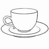 Cup Tea Saucer Printable Coloring Template Teacup Outline Drawing Colouring Coffee Sketch çay Templates Cups Pages Malen çizim öffnen Tasse sketch template