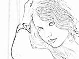 Coloring Swift Taylor Pages Printable Kids Adults Singer Popular Coloringhome sketch template