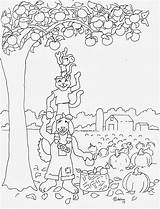 Harvest Coloring Pages Autumn Apple Picking Print Color Kids Printable Class Getdrawings Getcolorings sketch template