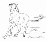 Horse Barrel Racing Coloring Pages Horses Race Kids Outline Western Barrels Around Rodeo Breyer Sketchite sketch template