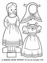 Coloring Pages Mexican Printable Mexico Culture Paper Dolls Doll Argentina Mariachi Color Kids Print Clothing Sheets Colouring Getcolorings Children Hat sketch template