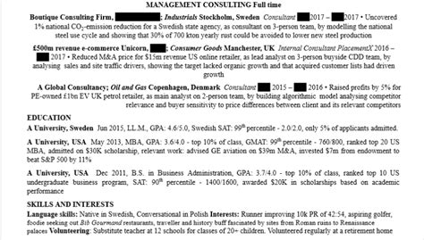 consulting resume ultimate guide  mckinsey examples