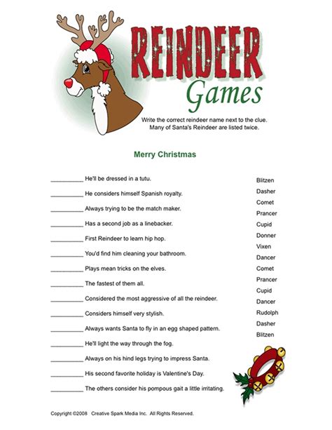 reindeer games christmas party games christmas games holiday facts