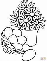 Flowers Coloring Pages Easter Basket Vase Dantdm Printable Color Print Drawing Getcolorings sketch template