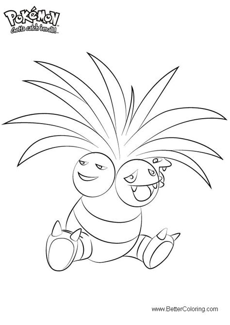 pokemon coloring pages exeggutor  printable coloring pages
